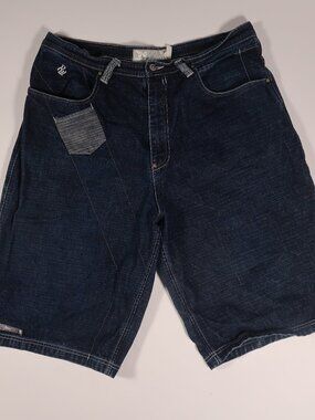 VTG Roca Wear Y2K Baggy Denim Jorts Mens 38x15 Embroidered 100%  cotton